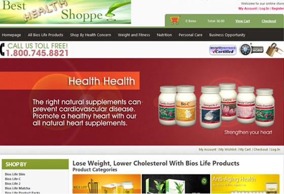 portfolio: Women's Health Online Supplement Store